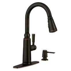 Coretta Single-Handle Pull-Down Sprayer Kitchen Faucet With Reflex And Power Boost In Mediterranean Bronze