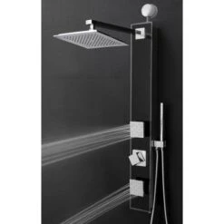 AKDY 35-in Black 2-Spray Shower Panel System -Hardware Store 810764025368xl 1800x1800
