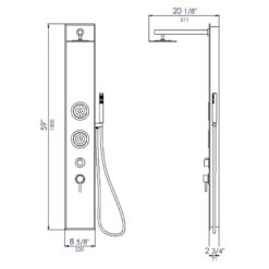ALFI Brand White 2-Spray Shower Panel System -Hardware Store 811413028358 12014494 1800x1800