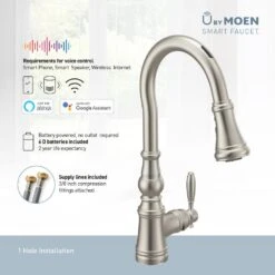 U By Moen Weymouth Single-Handle Pull-Down Sprayer Smart Kitchen Faucet With Voice Control In Spot Resist Stainless -Hardware Store 83df69622251662131d3b85c26307de2 1800x1800