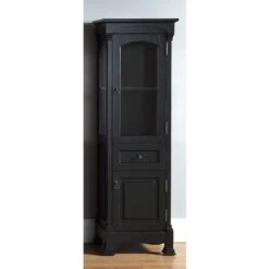 James Martin Vanities Brookfield 20.5-in W X 65-in H X 16.25-in D Antique Black Poplar Freestanding Linen Cabinet