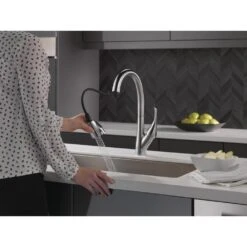 Esque Single-Handle Pull-Down Sprayer Kitchen Faucet With ShieldSpray Technology In Arctic Stainless -Hardware Store 847430a67e64812972855dbf3d04d036 1800x1800