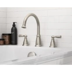 Banbury 2-Handle Deck-Mount High Arc Roman Tub Faucet With Valve In Spot Resist Brushed Nickel -Hardware Store 85f698ea3ac0abd9d6bd3984c22d7162 1800x1800