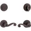 Kwikset Lido Venetian Bronze Smartkey Single-Cylinder Deadbolt Universal Keyed Entry Door Handle Combo Pack (1 Handle And 1 Deadbolt)