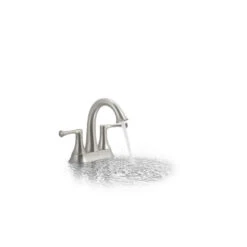 KOHLER Lilyfield Brushed Nickel 2-Handle 4-in Centerset WaterSense Bathroom Sink Faucet With Drain