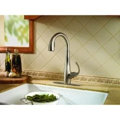 Avanti Single-Handle Pull-Down Sprayer Kitchen Faucet In Stainless Steel -Hardware Store 8ab244ab559b5720949ec929a91f26bd 1800x1800