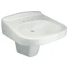 Zurn Wall Hung Bathroom Sink With Half Pedestal In White