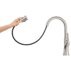 Miri Single-Handle Pull-Down Sprayer Kitchen Faucet With Soap Dispenser In Spot Defense Stainless Steel -Hardware Store 95b99bf41cbc74f7fe5451082255f790 1800x1800
