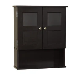 Zenna Home® 20"W X 7"D X 24"H Espresso Bathroom Wall Cabinet