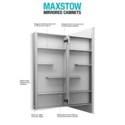Maxstow 20 In. X 40 In. Frameless Surface-Mount Aluminum Medicine Cabinet -Hardware Store 98de8f095fc28610afdc5ef063066d45 1800x1800