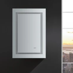 Spazio 24 In. W X 36 In. H Recessed Or Surface Mount Medicine Cabinet With LED Lighting, Mirror Defogger And Left Hinge -Hardware Store 9cb4fc4b47f5a4c5dfe75fe4c42bb010 1800x1800