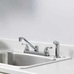 Constructor 2-Handle Standard Kitchen Faucet With Side Sprayer In Chrome -Hardware Store 9f93636f9dd8422361ea0c97056c0d27 1800x1800