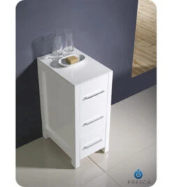 Fresca Torino 12"W X 18"D X 28"H White Linen Cabinet -Hardware Store FST6212WH 2 1800x1800