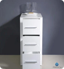 Fresca Torino 12"W X 18"D X 28"H White Linen Cabinet -Hardware Store FST6212WH 4 1800x1800