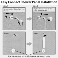 39 In. 2-Jet Easy Connect Shower Panel System In Stainless Steel With Rainfall Waterfall Shower Head And Shower Wand -Hardware Store a12e32e9efea214b2bee29470036c6ed 06ee1db6 ff9a 45ad 82a6 017f7a6a2278 1800x1800