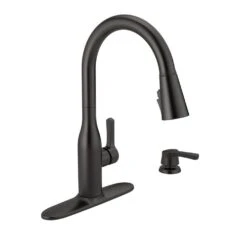 Marca Single-Handle Pull-Down Sprayer Kitchen Faucet With ShieldSpray Technology In Champagne Bronze -Hardware Store a1b24075704cf79f5954bf03d3fe82f5 1800x1800