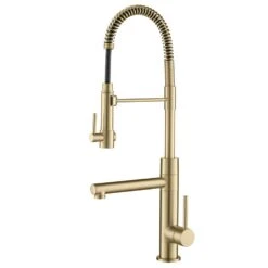 Artec Pro Single-Handle Pull-Down Sprayer Kitchen Faucet And Pot Filler In Brushed Gold