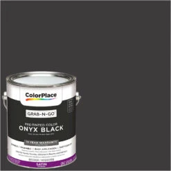 ColorPlace Pre Mixed Ready To Use, Interior Paint, Onyx Black, Semi-Gloss Finish, 1 Gallon