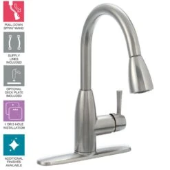 Fairbury Single-Handle Pull-Down Sprayer Kitchen Faucet In Stainless Steel -Hardware Store b2495aebfef498b56d3795abf653cdcf 1800x1800