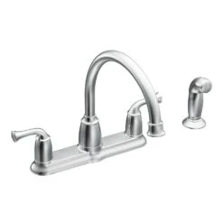 Banbury 2-Handle Mid-Arc Standard Kitchen Faucet With Side Sprayer In Chrome