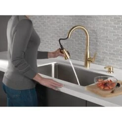 Marca Single-Handle Pull-Down Sprayer Kitchen Faucet With ShieldSpray Technology In Champagne Bronze -Hardware Store b82e986e80ec9d3c6ce33dcf0e8726f1 1800x1800