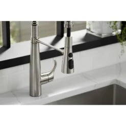 Simplice Single-Handle Pull-Down Sprayer Kitchen Faucet In Vibrant Stainless -Hardware Store bdb640f074ca286a299817abebeefeb2 1800x1800