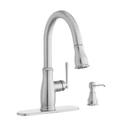 Kagan Single-Handle Pull-Down Sprayer Kitchen Faucet With Soap Dispenser In Bronze -Hardware Store c1822af01aa8e0a9458729b49ceb890d 1800x1800