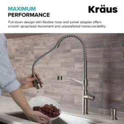 Sellette Single-Handle Pull-Down Sprayer Kitchen Faucet With Dual Function Sprayhead In Spot Free Stainless Steel -Hardware Store c32ef30a5653fa43fd635bc4ed2a3777 1800x1800