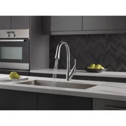 Esque Single-Handle Pull-Down Sprayer Kitchen Faucet With ShieldSpray Technology In Arctic Stainless -Hardware Store c66bce66599958e9f3be734ed61ab2fe 1800x1800