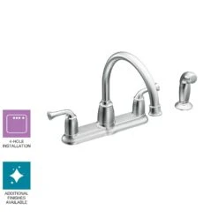 Banbury 2-Handle Mid-Arc Standard Kitchen Faucet With Side Sprayer In Chrome -Hardware Store cbca3aeb82e36a284bdcb4d1092d1689 1800x1800