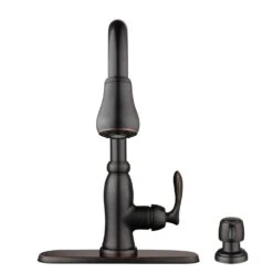 Pavilion Single-Handle Pull-Down Kitchen Faucet With TurboSpray And FastMount And Soap Dispenser In Bronze -Hardware Store cc3d52b9ca1a0c454999b2cf4b8bc1ed 1800x1800