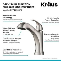 Spot Free Oren Single-Handle Pull-Out Sprayer Kitchen Faucet In All-Brite Stainless Steel -Hardware Store e097d14bbe94fd89aedd25751ca0ea02 1800x1800