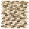 Jeffrey Court Molten Beige/Cream 12 In. X 12 In. X 8 Mm Interlocking Glass/Marble Mosaic Tile