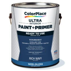 ColorPlace ULTRA Interior Paint & Primer, Rich Navy, Semi-Gloss, 1 Gallon