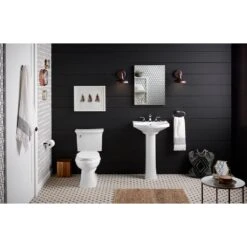 KOHLER Elmbrook 24 In. Pedestal Sink Basin In White With 8 In. Widespread Faucet Holes -Hardware Store f47986f5e1be7bd7ae90bf6491e03ce5 1800x1800