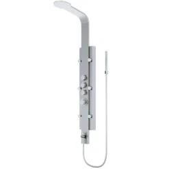 Mateo 59.5 In. 6-Jet High Pressure Shower Panel System With Rainhead Fixed Handheld Dual Shower In Stainless Steel