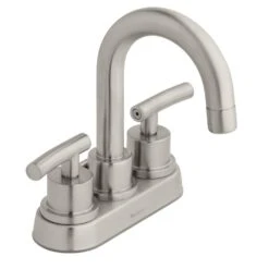 Dorset 4 In. Centerset 2-Handle High-Arc Bathroom Faucet In Brushed Nickel