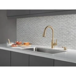 Marca Single-Handle Pull-Down Sprayer Kitchen Faucet With ShieldSpray Technology In Champagne Bronze -Hardware Store fbd80178478e80a140564e5975ae9d48 1800x1800