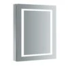 Spazio 24 In. W X 30 In. H Recessed Or Surface Mount Medicine Cabinet With LED Lighting, Mirror Defogger And Left Hinge