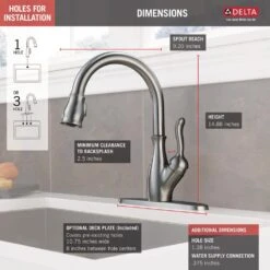 Leland Single-Handle Pull-Down Sprayer Kitchen Faucet W/ShieldSpray And MagnaTite Docking In Arctic Stainless -Hardware Store fea8a88d1d33e43c1417159697e702cc 1800x1800