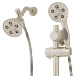 3-spray 3.75 In. Dual Shower Head And Handheld Shower Head In Brushed Nickel